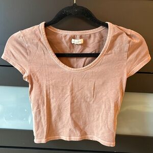 UO silence + noise light brown baby tee